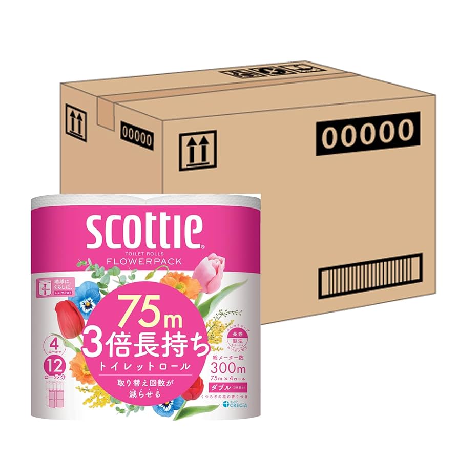 スコッティ ケース販売 フラワーパック 3倍長持ち トイレット12ロール 75m Amazon.co.jp: スコッティ 【ケース販売】 フラワーパック 3倍